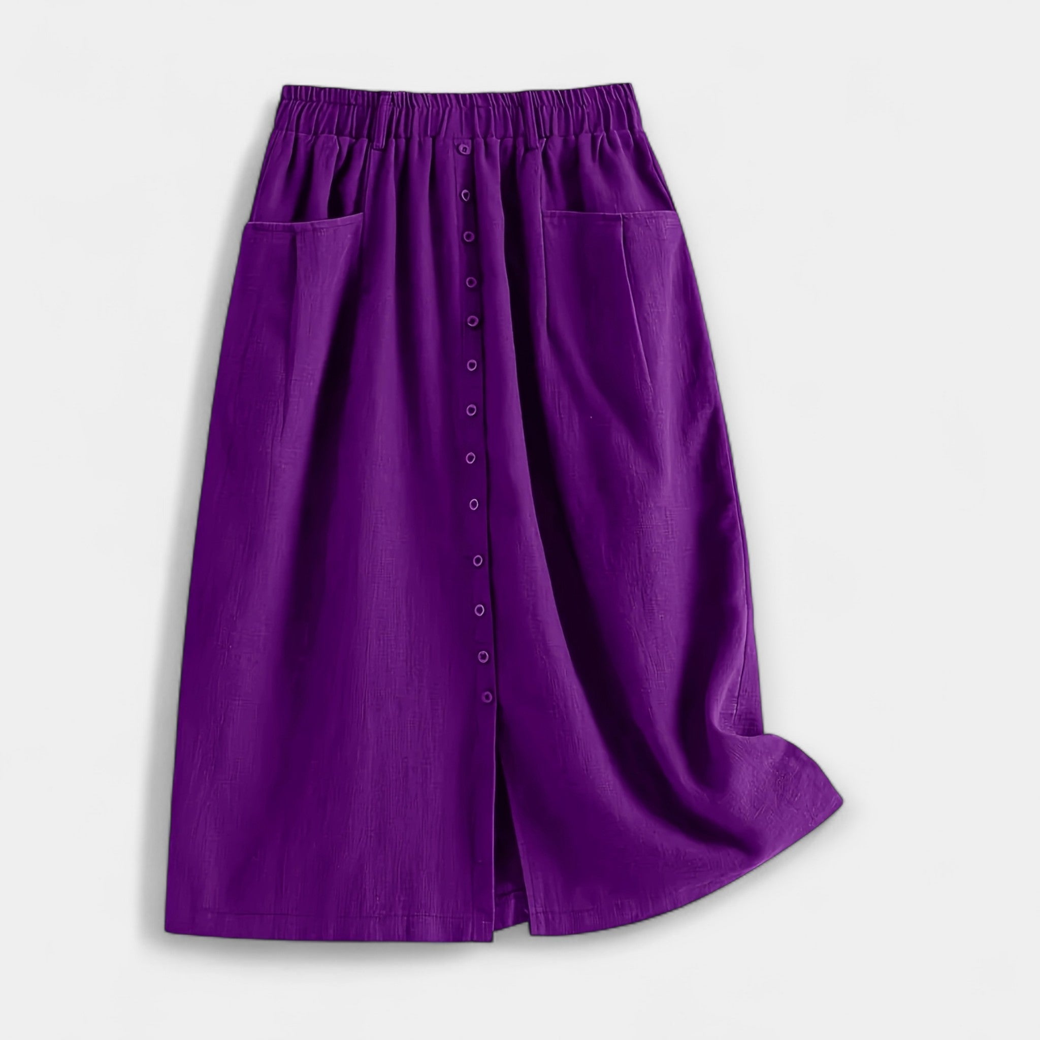 Elegantní Vintage Midi Sukně Magdaléna s Předními Kapsami