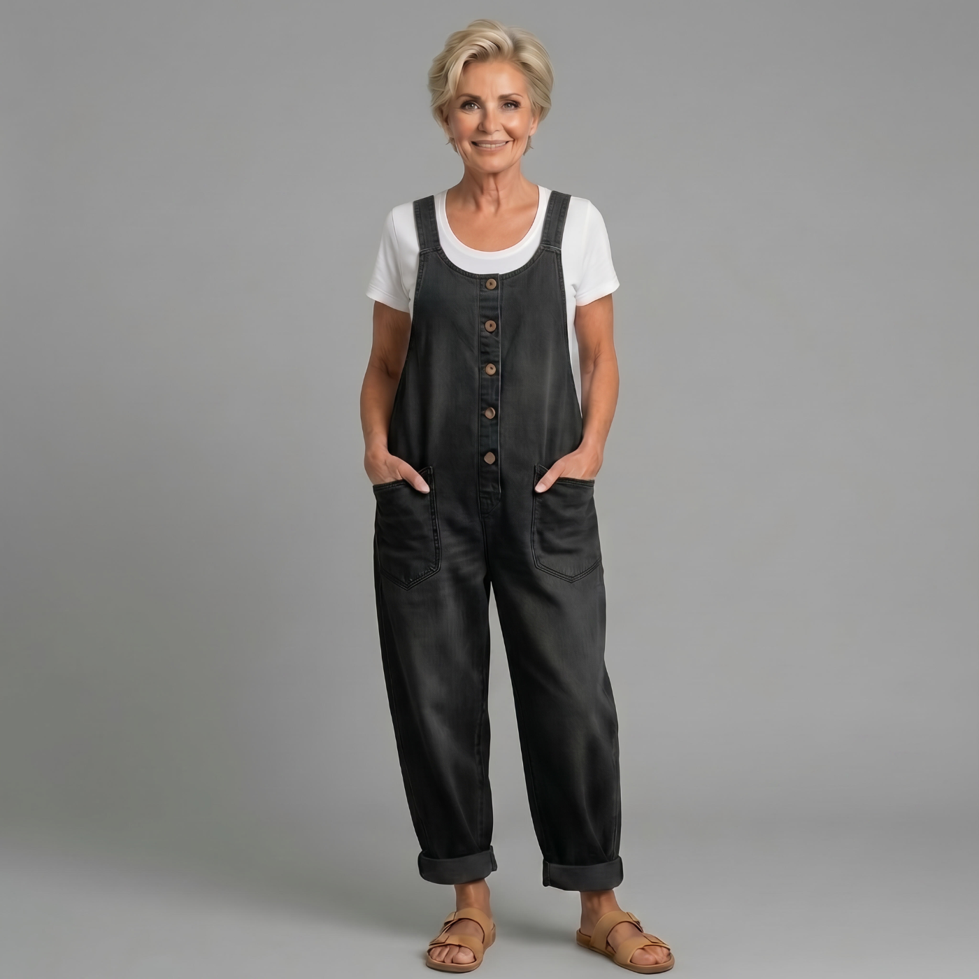 Sara - Vintage Pracovní Kalhoty z Washed Denim