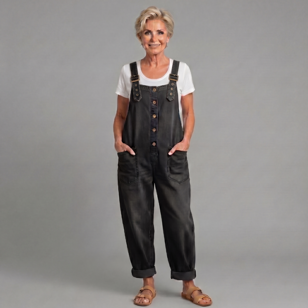 Sara - Vintage Pracovní Kalhoty z Washed Denim