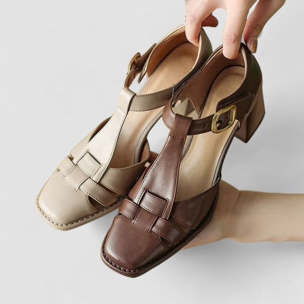 Elyxiana | Ortopedické T-strap blokové podpatky