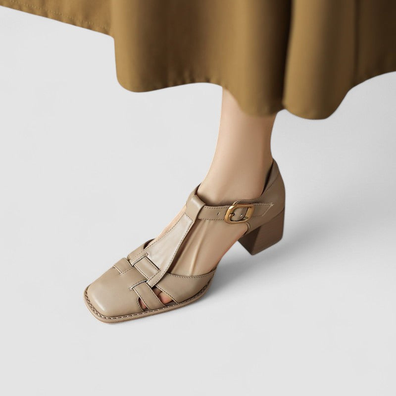 Elyxiana | Ortopedické T-strap blokové podpatky