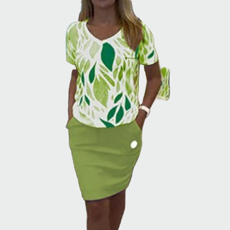 Eva Elegantní Top a Sukně Exkluzivní Design Kolekce