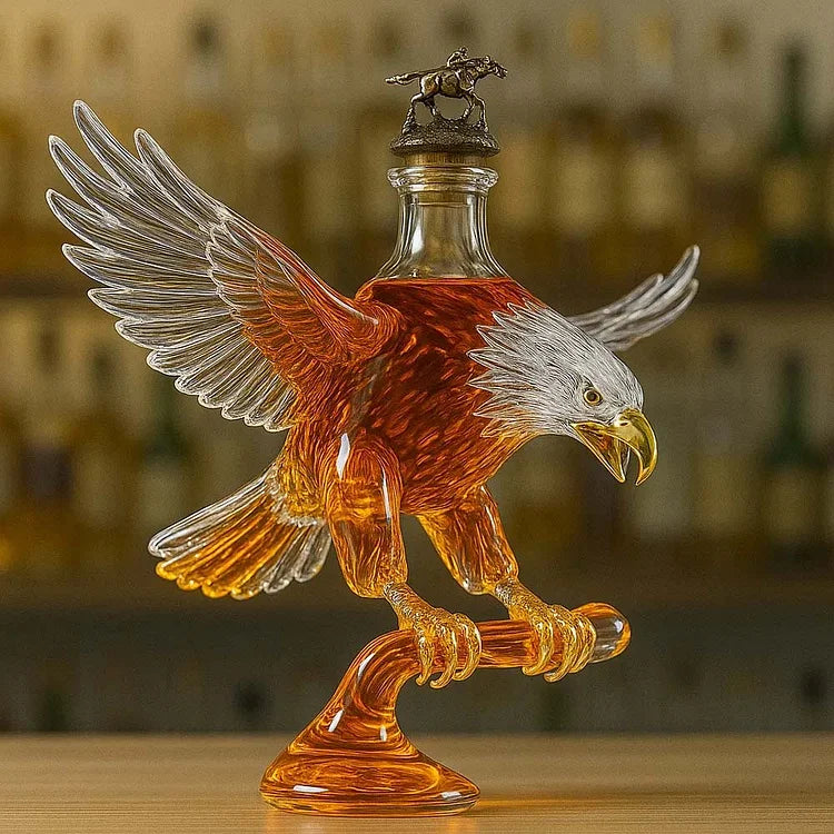 Láhev whisky ve tvaru orla s bílou hlavou