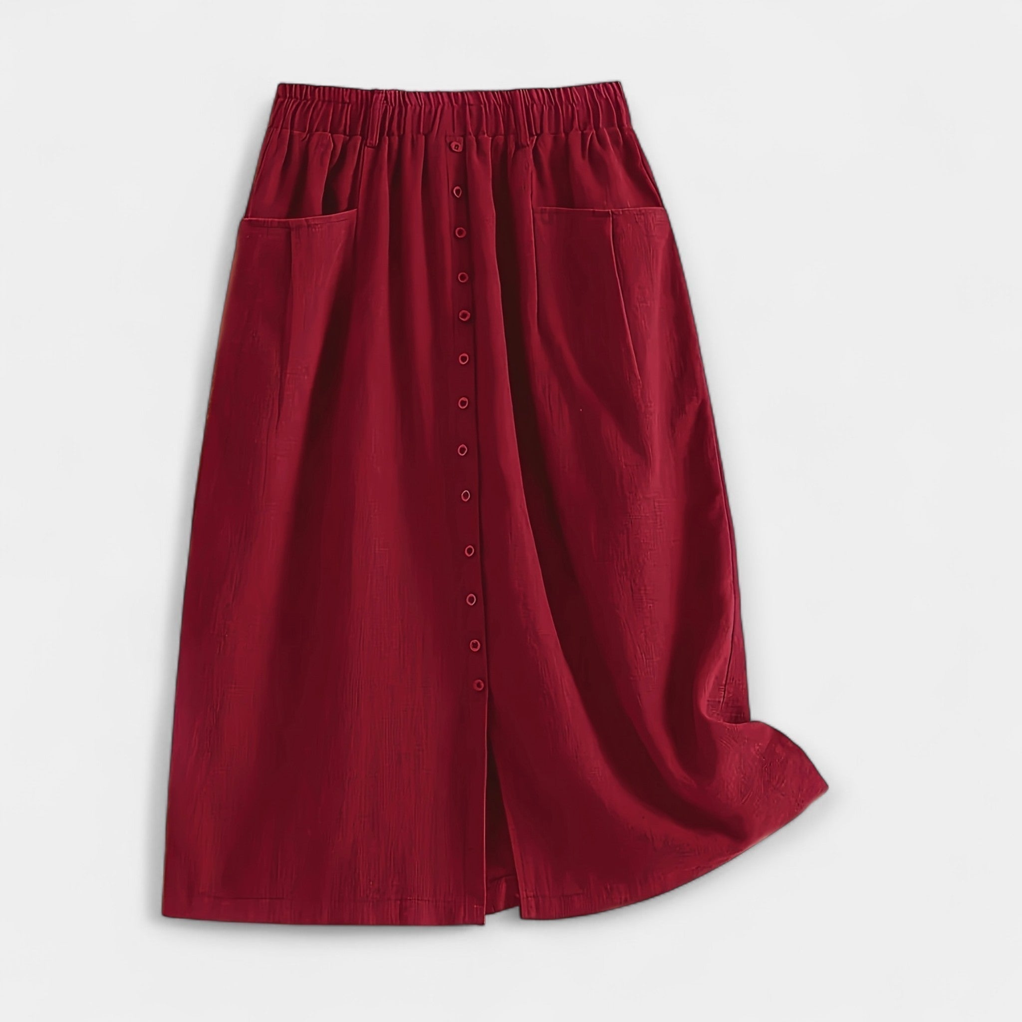 Elegantní Vintage Midi Sukně Magdaléna s Předními Kapsami