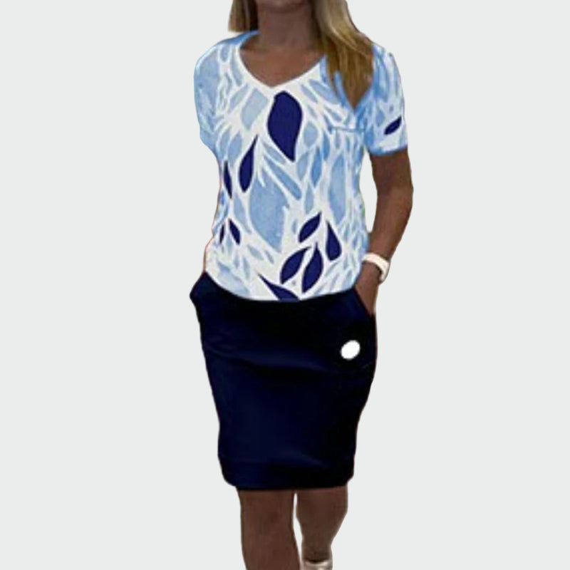 Eva Elegantní Top a Sukně Exkluzivní Design Kolekce