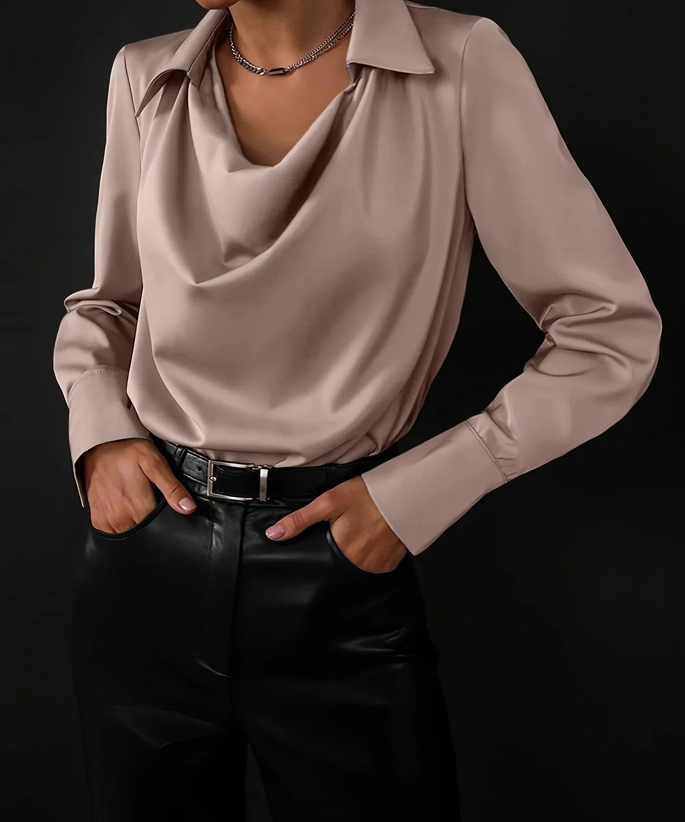 100% Pratelná hedvábná košile s dlouhým rukávem