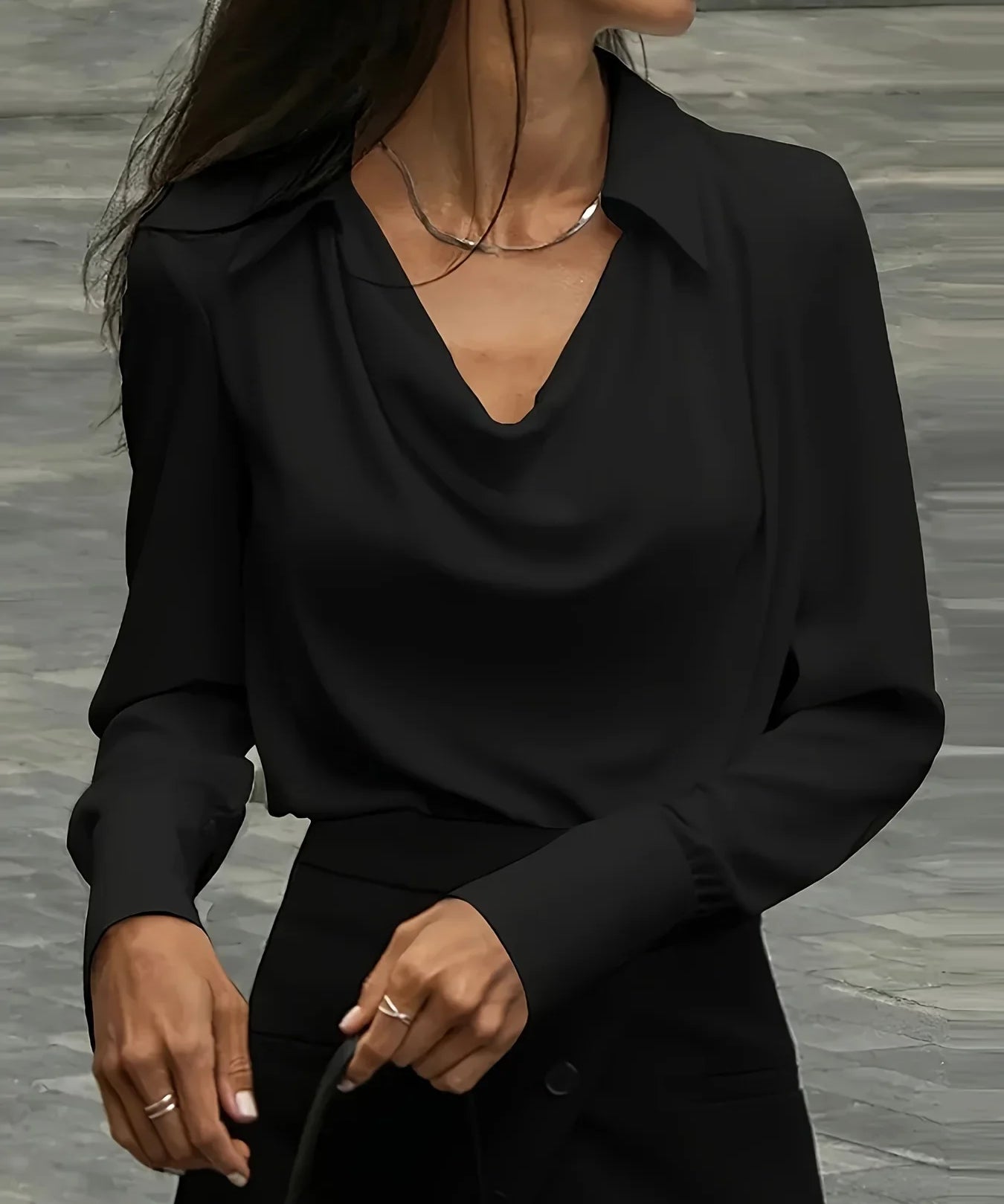 100% Pratelná hedvábná košile s dlouhým rukávem