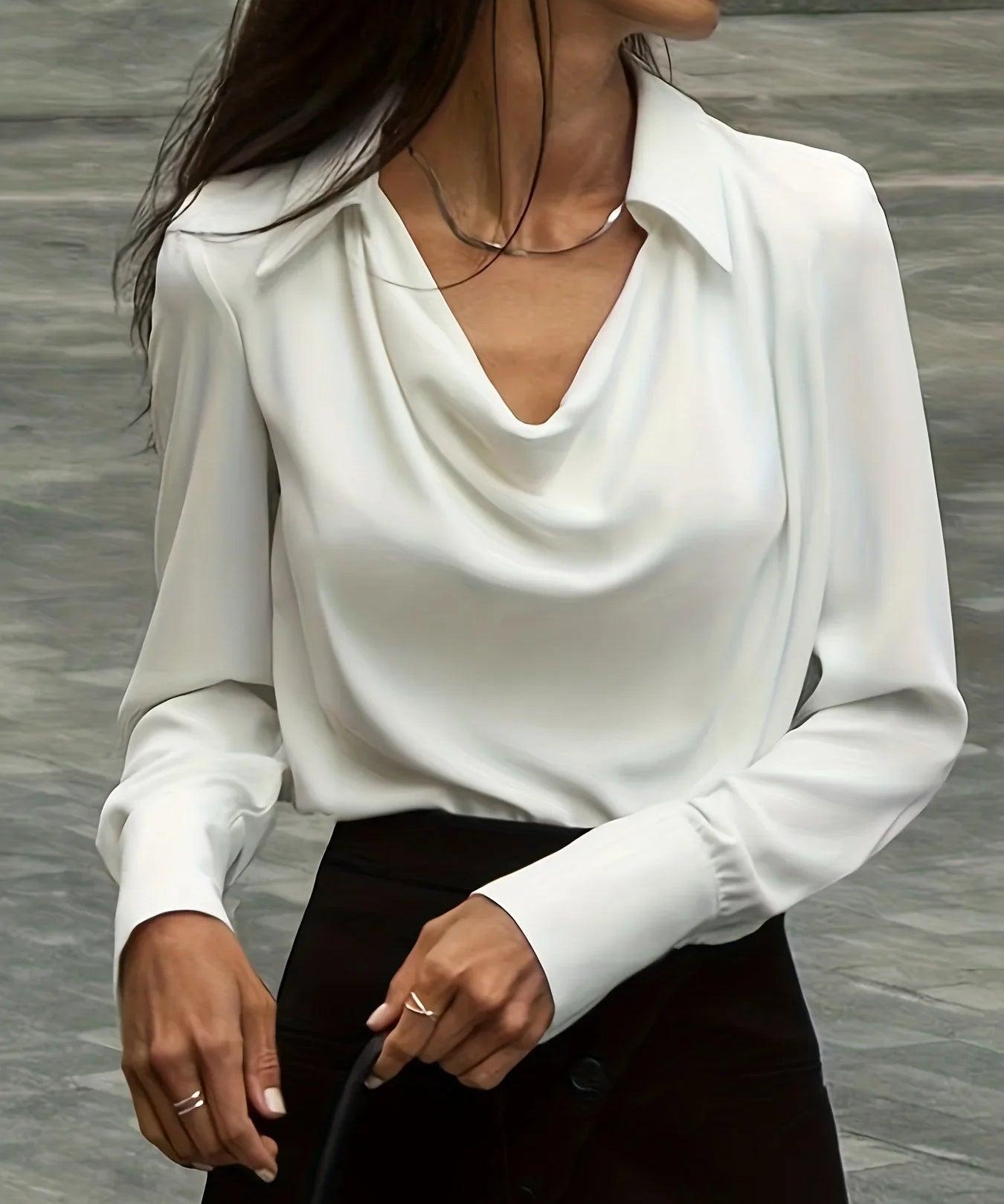 100% Pratelná hedvábná košile s dlouhým rukávem