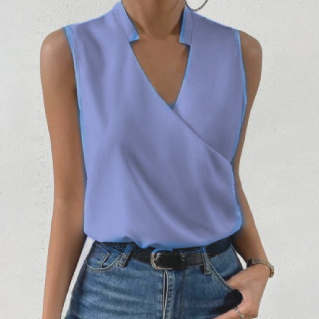 Salete - Hladký top s výstřihem do V
