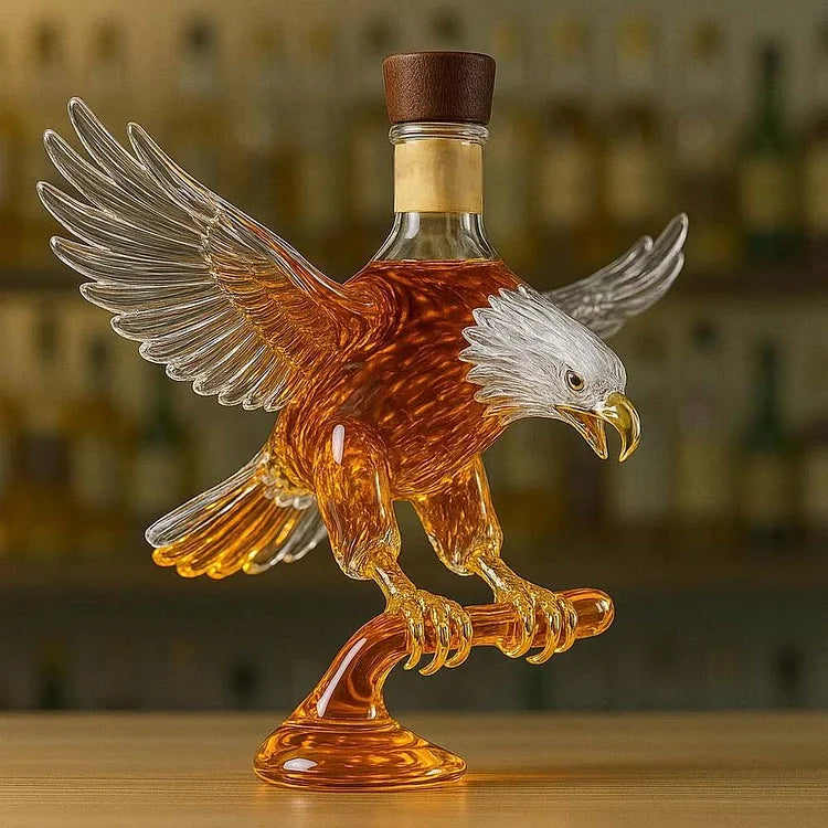 Láhev whisky ve tvaru orla s bílou hlavou