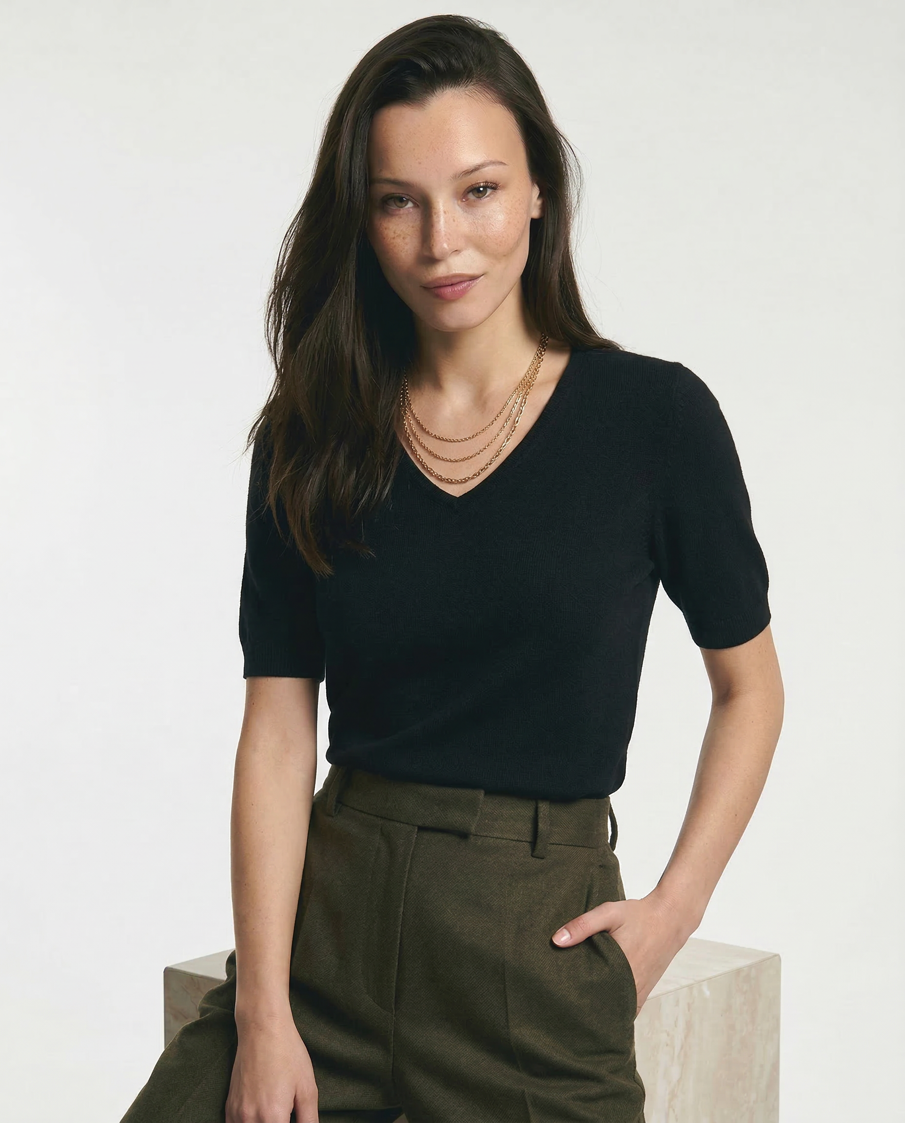Elysian V-Neck Pletený Top