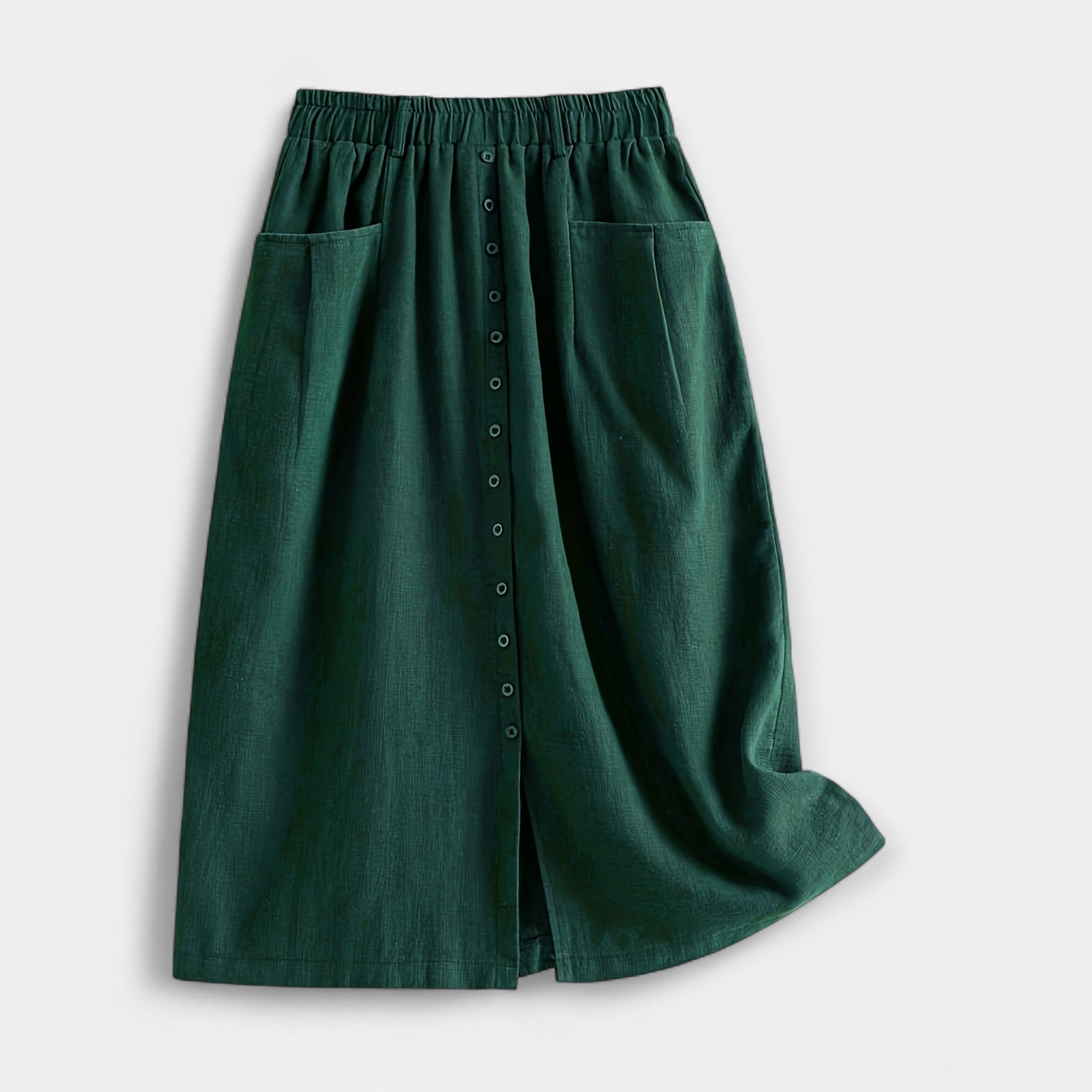 Elegantní Vintage Midi Sukně Magdaléna s Předními Kapsami