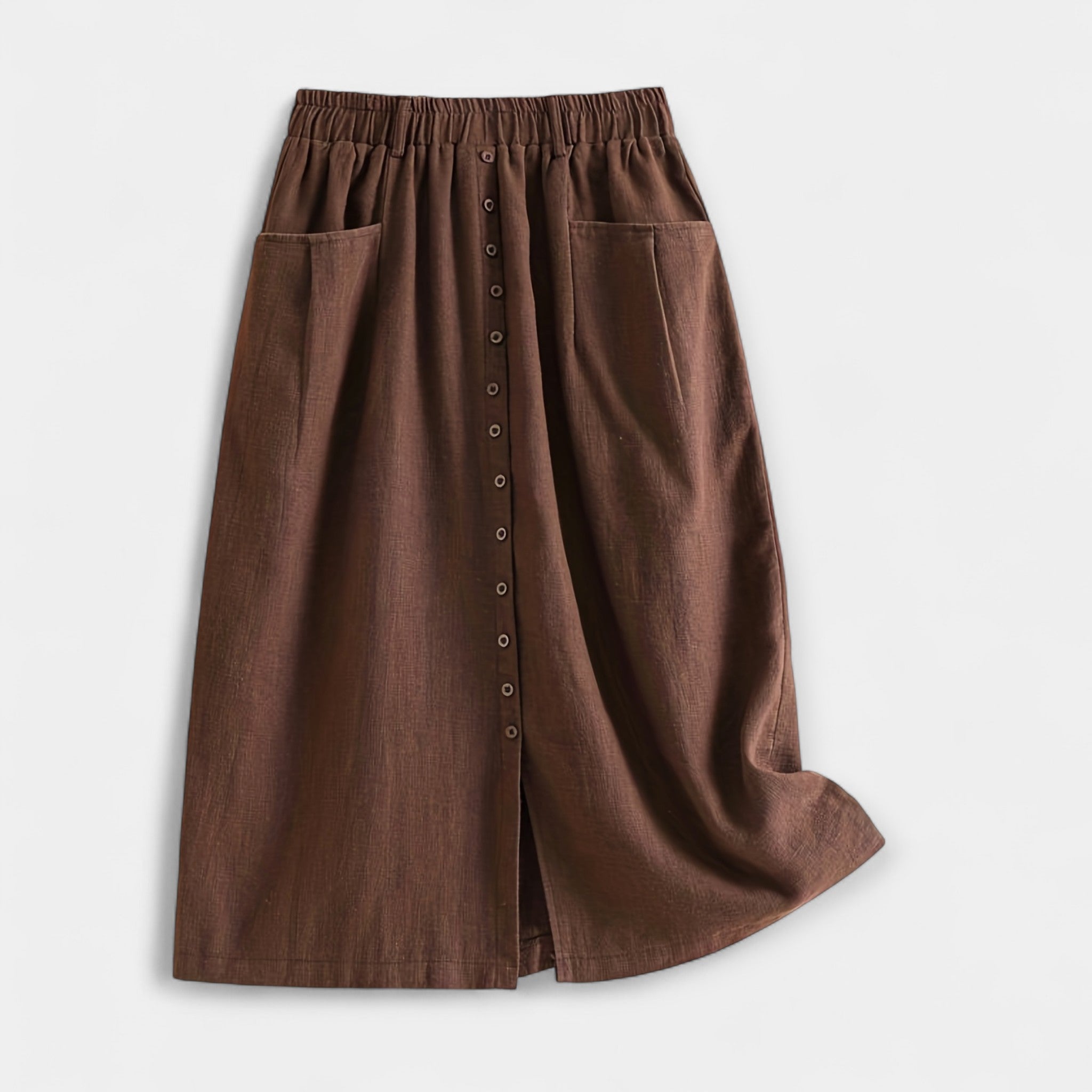 Elegantní Vintage Midi Sukně Magdaléna s Předními Kapsami