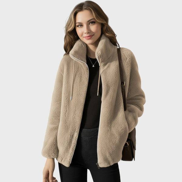 Mila | Luxusní plyšová zipová bunda